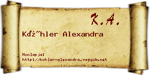 Köhler Alexandra névjegykártya