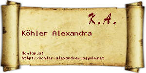 Köhler Alexandra névjegykártya