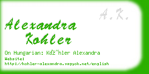 alexandra kohler business card